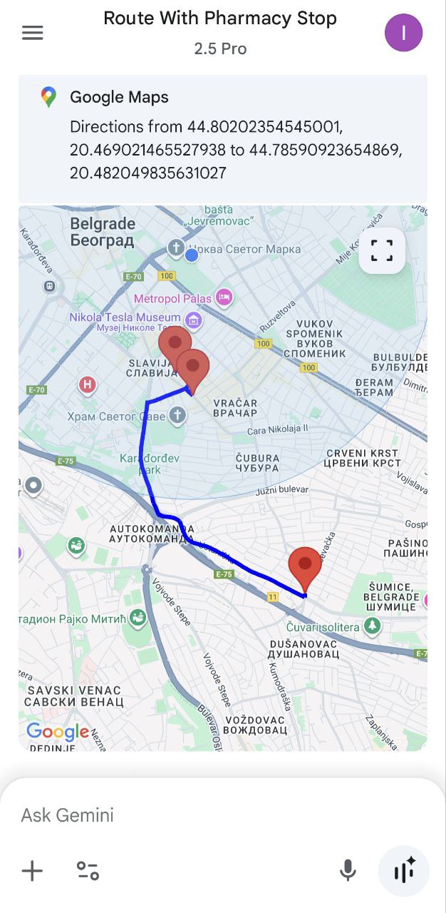 Gemini Maps Routing Feature