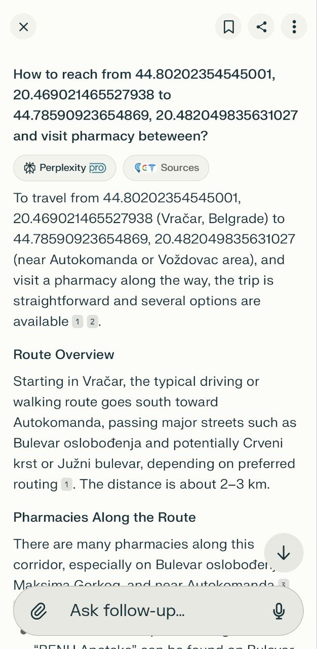 Perplexity Maps Routing Feature